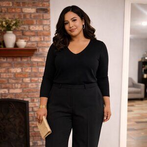 Escada Black Business Casual Straight Leg Minimalist Prep Trousers – EU 46